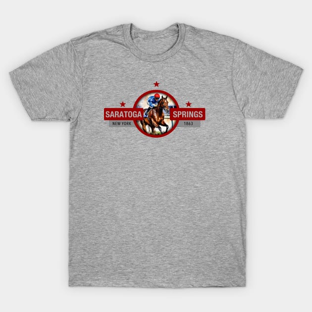 Saratoga Springs Horse Racing Track T-Shirt by Cre8tiveSpirit